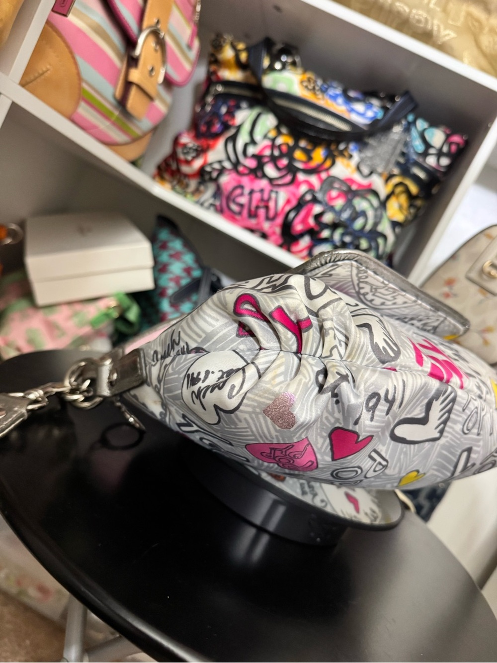 Coach Poppy Graffiti Print Shoulder Bag - Picture 9 of 11